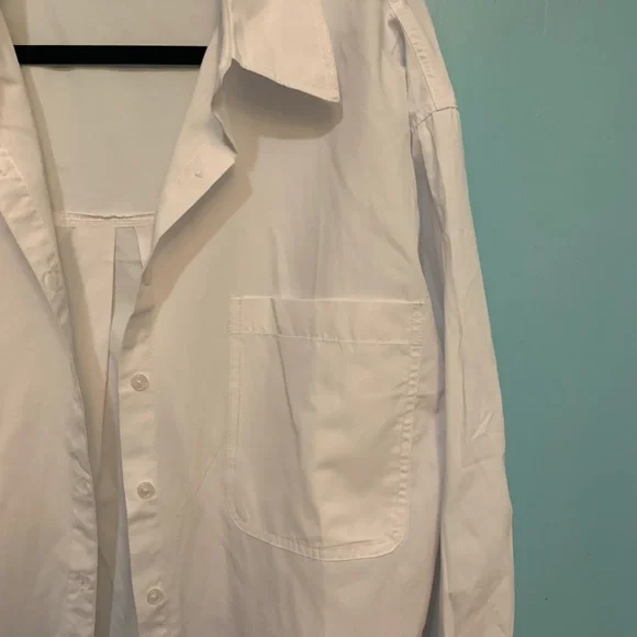 Streetwear SocietyMen Large Business Casual White Long Sleeve Button-Down Shirt - Picture 2 of 8